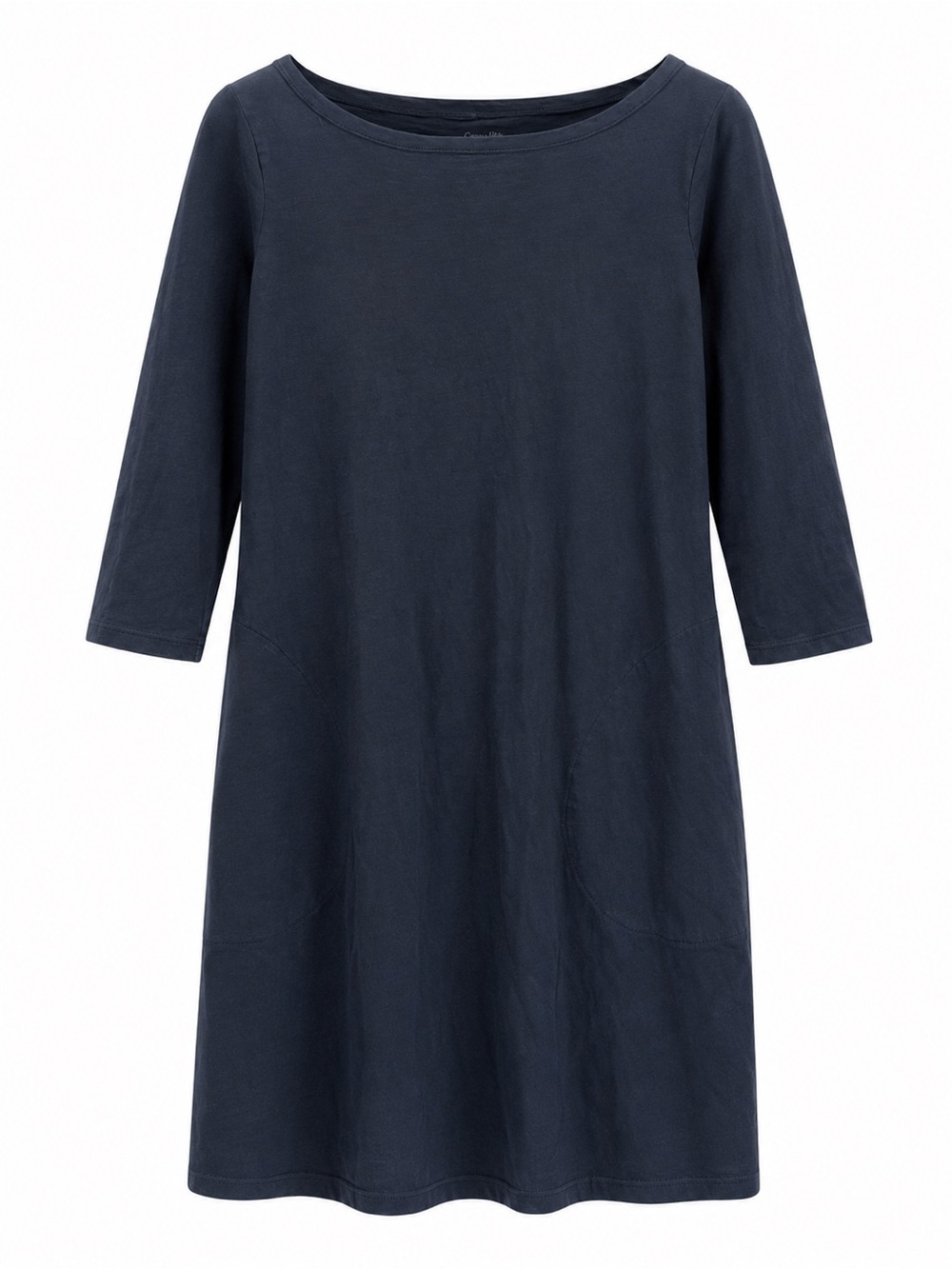 Garnet Hill essential black dress soft cotton 3/4 sleeves minimalist preppy 4